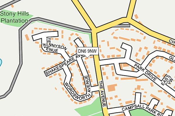 DN6 9NW map - OS OpenMap – Local (Ordnance Survey) DN6 9NW map - OS OpenMap – Local (Ordnance Survey)