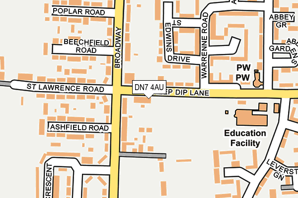 DN7 4AU map - OS OpenMap – Local (Ordnance Survey) DN7 4AU map - OS OpenMap – Local (Ordnance Survey)