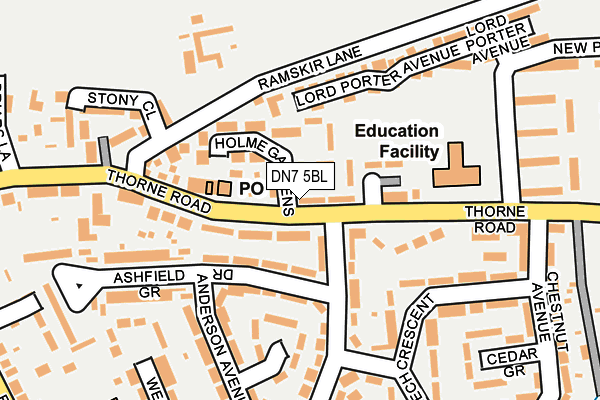 DN7 5BL map - OS OpenMap – Local (Ordnance Survey) DN7 5BL map - OS OpenMap – Local (Ordnance Survey)