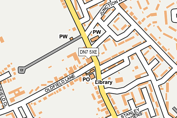 DN7 5XE map - OS OpenMap – Local (Ordnance Survey) DN7 5XE map - OS OpenMap – Local (Ordnance Survey)