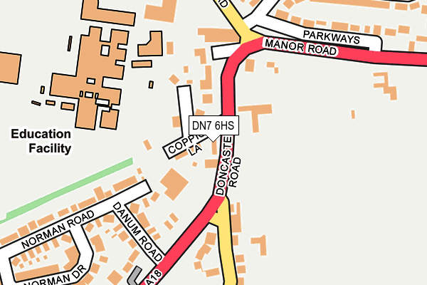 DN7 6HS map - OS OpenMap – Local (Ordnance Survey) DN7 6HS map - OS OpenMap – Local (Ordnance Survey)