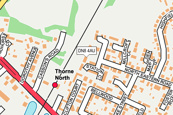 DN8 4AU map - OS OpenMap – Local (Ordnance Survey) DN8 4AU map - OS OpenMap – Local (Ordnance Survey)