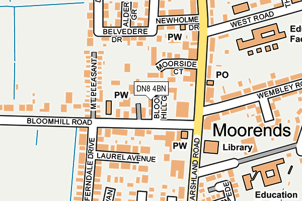 DN8 4BN map - OS OpenMap – Local (Ordnance Survey) DN8 4BN map - OS OpenMap – Local (Ordnance Survey)