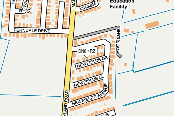 DN8 4RZ map - OS OpenMap – Local (Ordnance Survey) DN8 4RZ map - OS OpenMap – Local (Ordnance Survey)