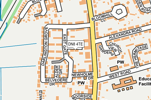 DN8 4TE map - OS OpenMap – Local (Ordnance Survey) DN8 4TE map - OS OpenMap – Local (Ordnance Survey)