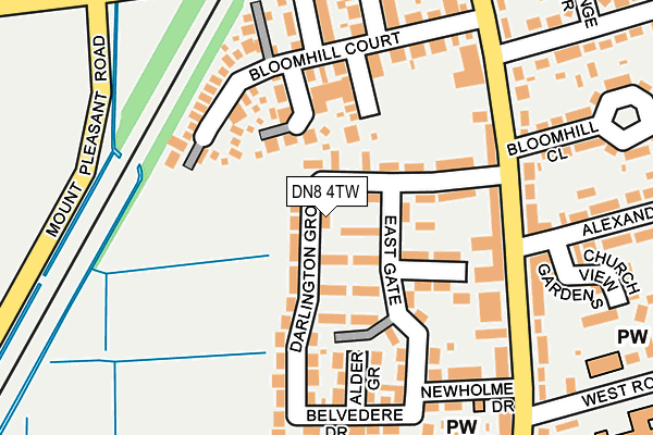 DN8 4TW map - OS OpenMap – Local (Ordnance Survey) DN8 4TW map - OS OpenMap – Local (Ordnance Survey)
