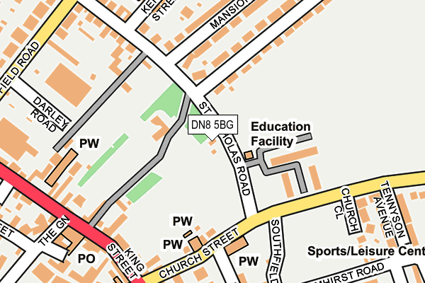 DN8 5BG map - OS OpenMap – Local (Ordnance Survey) DN8 5BG map - OS OpenMap – Local (Ordnance Survey)