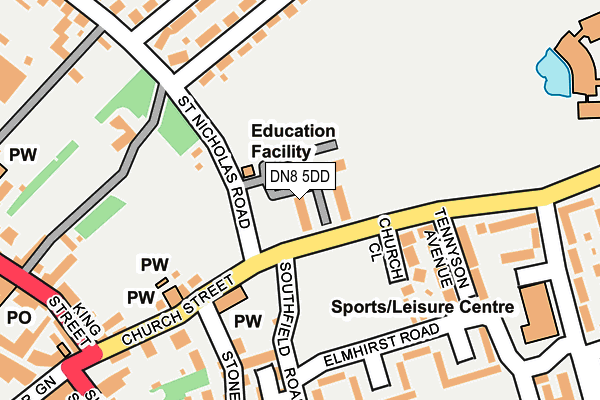 DN8 5DD map - OS OpenMap – Local (Ordnance Survey)