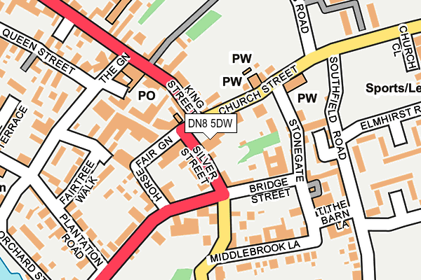 DN8 5DW map - OS OpenMap – Local (Ordnance Survey) DN8 5DW map - OS OpenMap – Local (Ordnance Survey)