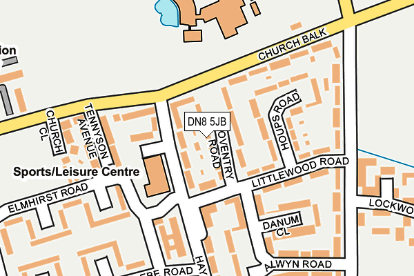 DN8 5JB map - OS OpenMap – Local (Ordnance Survey) DN8 5JB map - OS OpenMap – Local (Ordnance Survey)
