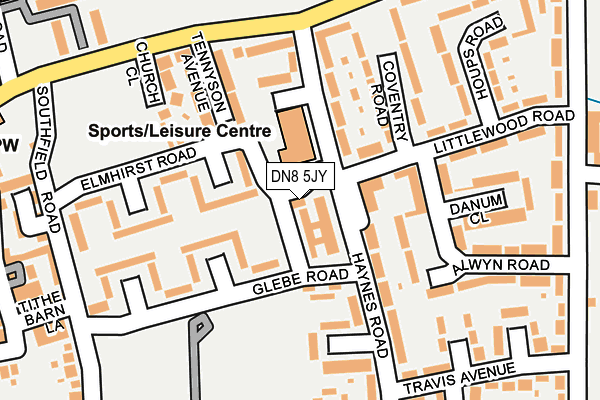 DN8 5JY map - OS OpenMap – Local (Ordnance Survey) DN8 5JY map - OS OpenMap – Local (Ordnance Survey)