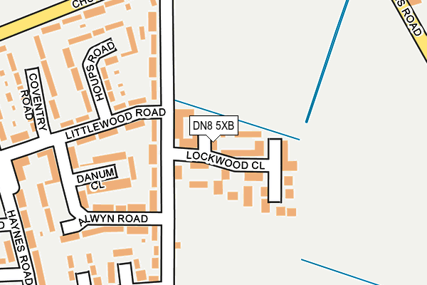 DN8 5XB map - OS OpenMap – Local (Ordnance Survey) DN8 5XB map - OS OpenMap – Local (Ordnance Survey)