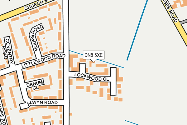 DN8 5XE map - OS OpenMap – Local (Ordnance Survey) DN8 5XE map - OS OpenMap – Local (Ordnance Survey)