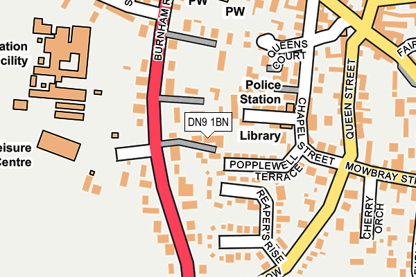 DN9 1BN map - OS OpenMap – Local (Ordnance Survey) DN9 1BN map - OS OpenMap – Local (Ordnance Survey)