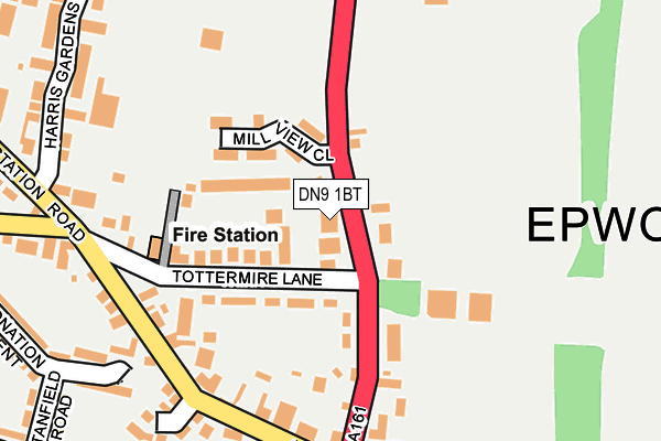 DN9 1BT map - OS OpenMap – Local (Ordnance Survey) DN9 1BT map - OS OpenMap – Local (Ordnance Survey)