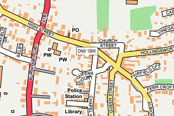 DN9 1BW map - OS OpenMap – Local (Ordnance Survey) DN9 1BW map - OS OpenMap – Local (Ordnance Survey)
