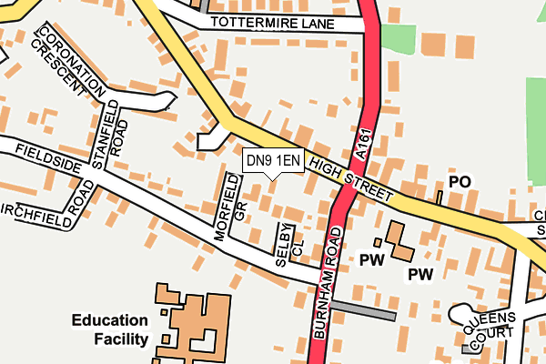 DN9 1EN map - OS OpenMap – Local (Ordnance Survey) DN9 1EN map - OS OpenMap – Local (Ordnance Survey)