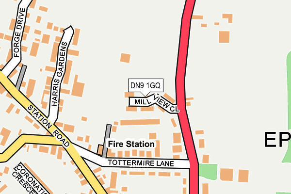DN9 1GQ map - OS OpenMap – Local (Ordnance Survey) DN9 1GQ map - OS OpenMap – Local (Ordnance Survey)
