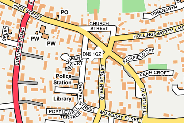 DN9 1GZ map - OS OpenMap – Local (Ordnance Survey) DN9 1GZ map - OS OpenMap – Local (Ordnance Survey)