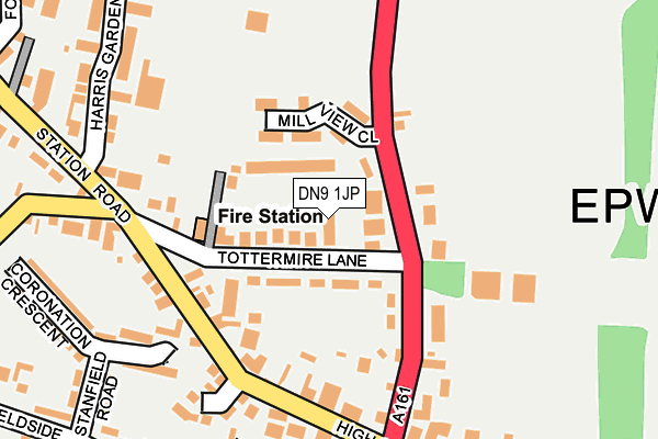 DN9 1JP map - OS OpenMap – Local (Ordnance Survey) DN9 1JP map - OS OpenMap – Local (Ordnance Survey)