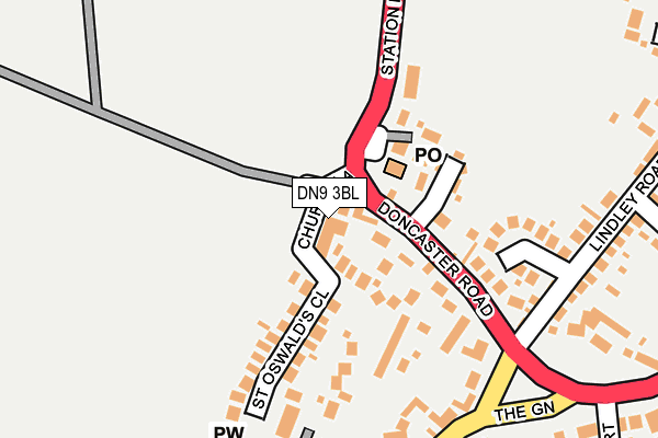 DN9 3BL map - OS OpenMap – Local (Ordnance Survey) DN9 3BL map - OS OpenMap – Local (Ordnance Survey)