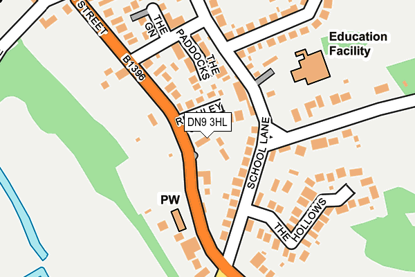 DN9 3HL map - OS OpenMap – Local (Ordnance Survey) DN9 3HL map - OS OpenMap – Local (Ordnance Survey)