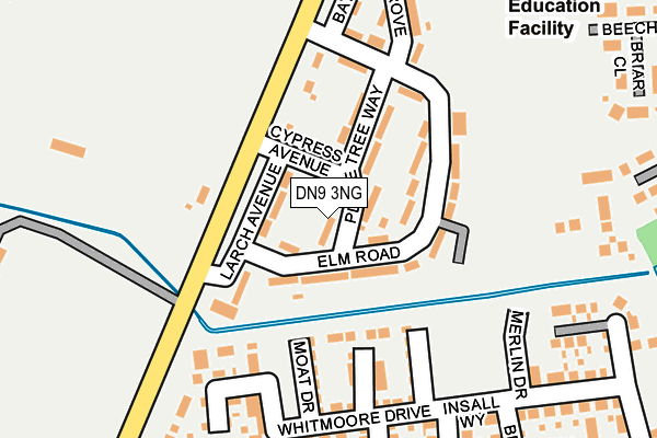 DN9 3NG map - OS OpenMap – Local (Ordnance Survey) DN9 3NG map - OS OpenMap – Local (Ordnance Survey)