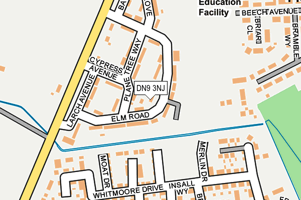 DN9 3NJ map - OS OpenMap – Local (Ordnance Survey) DN9 3NJ map - OS OpenMap – Local (Ordnance Survey)