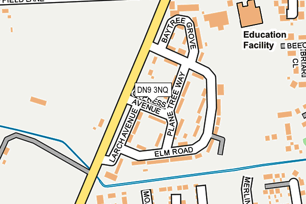 DN9 3NQ map - OS OpenMap – Local (Ordnance Survey) DN9 3NQ map - OS OpenMap – Local (Ordnance Survey)
