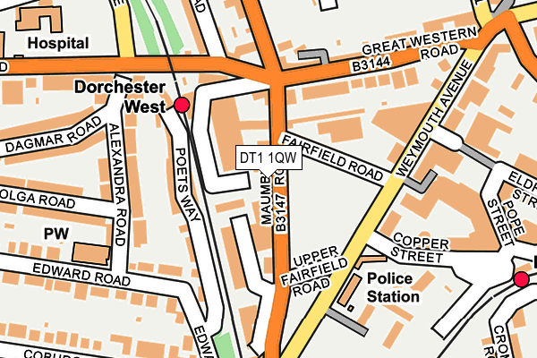 DT1 1QW map - OS OpenMap – Local (Ordnance Survey) DT1 1QW map - OS OpenMap – Local (Ordnance Survey)