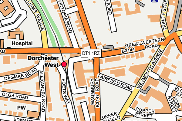 DT1 1RZ map - OS OpenMap – Local (Ordnance Survey) DT1 1RZ map - OS OpenMap – Local (Ordnance Survey)