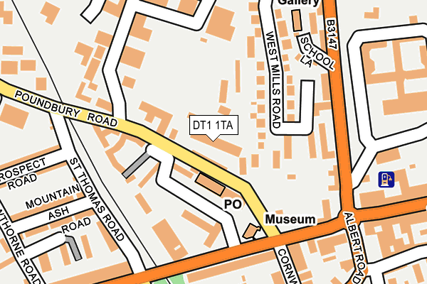 DT1 1TA map - OS OpenMap – Local (Ordnance Survey) DT1 1TA map - OS OpenMap – Local (Ordnance Survey)