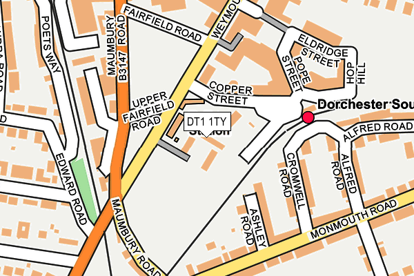 DT1 1TY map - OS OpenMap – Local (Ordnance Survey) DT1 1TY map - OS OpenMap – Local (Ordnance Survey)