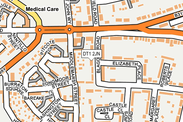 DT1 2JN map - OS OpenMap – Local (Ordnance Survey) DT1 2JN map - OS OpenMap – Local (Ordnance Survey)