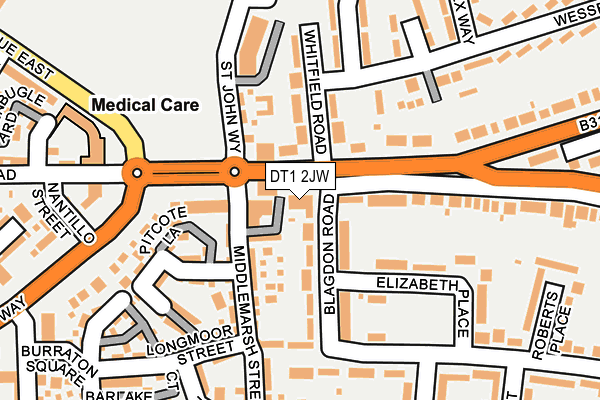 DT1 2JW map - OS OpenMap – Local (Ordnance Survey) DT1 2JW map - OS OpenMap – Local (Ordnance Survey)