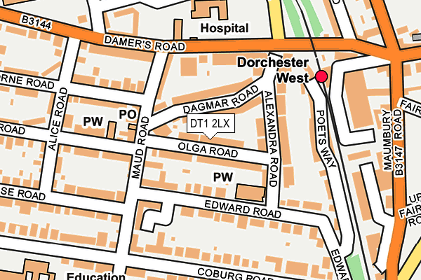 DT1 2LX map - OS OpenMap – Local (Ordnance Survey) DT1 2LX map - OS OpenMap – Local (Ordnance Survey)