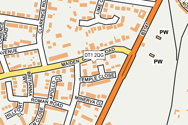 DT1 2QG map - OS OpenMap – Local (Ordnance Survey) DT1 2QG map - OS OpenMap – Local (Ordnance Survey)