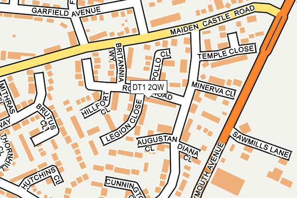 DT1 2QW map - OS OpenMap – Local (Ordnance Survey) DT1 2QW map - OS OpenMap – Local (Ordnance Survey)