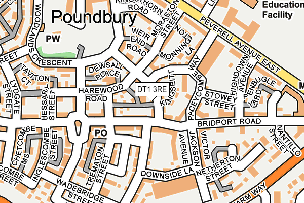DT1 3RE map - OS OpenMap – Local (Ordnance Survey)