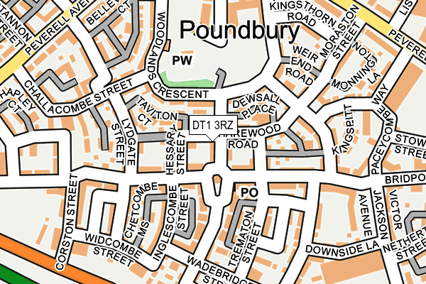 DT1 3RZ map - OS OpenMap – Local (Ordnance Survey)