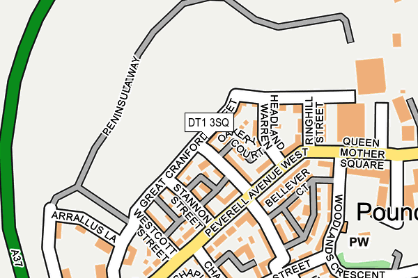 DT1 3SQ map - OS OpenMap – Local (Ordnance Survey)