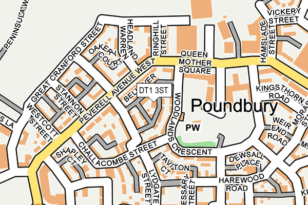 DT1 3ST map - OS OpenMap – Local (Ordnance Survey)