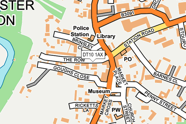 DT10 1AX map - OS OpenMap – Local (Ordnance Survey)