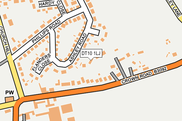 DT10 1LJ map - OS OpenMap – Local (Ordnance Survey)