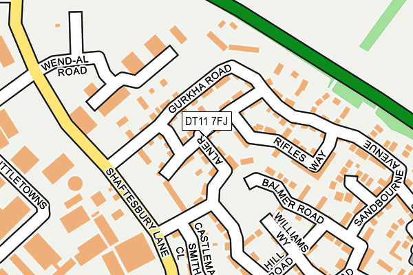 DT11 7FJ map - OS OpenMap – Local (Ordnance Survey) DT11 7FJ map - OS OpenMap – Local (Ordnance Survey)