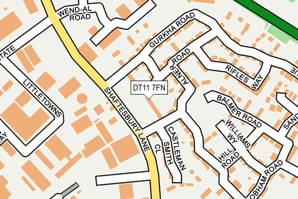 DT11 7FN map - OS OpenMap – Local (Ordnance Survey) DT11 7FN map - OS OpenMap – Local (Ordnance Survey)