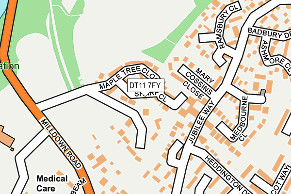 DT11 7FY map - OS OpenMap – Local (Ordnance Survey) DT11 7FY map - OS OpenMap – Local (Ordnance Survey)