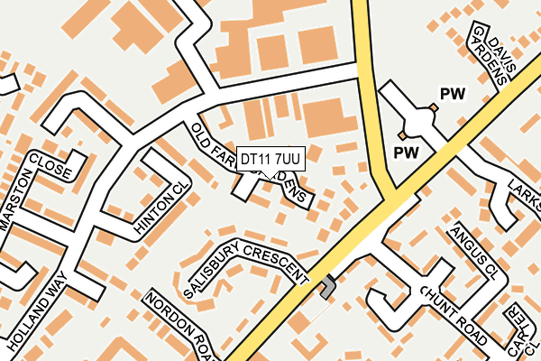 DT11 7UU map - OS OpenMap – Local (Ordnance Survey) DT11 7UU map - OS OpenMap – Local (Ordnance Survey)