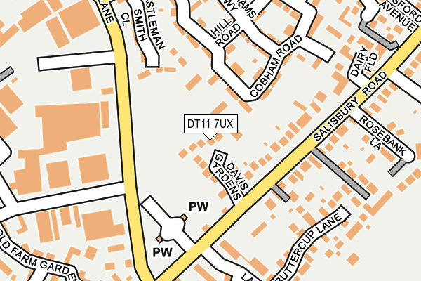 DT11 7UX map - OS OpenMap – Local (Ordnance Survey) DT11 7UX map - OS OpenMap – Local (Ordnance Survey)