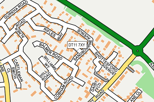 DT11 7XY map - OS OpenMap – Local (Ordnance Survey) DT11 7XY map - OS OpenMap – Local (Ordnance Survey)